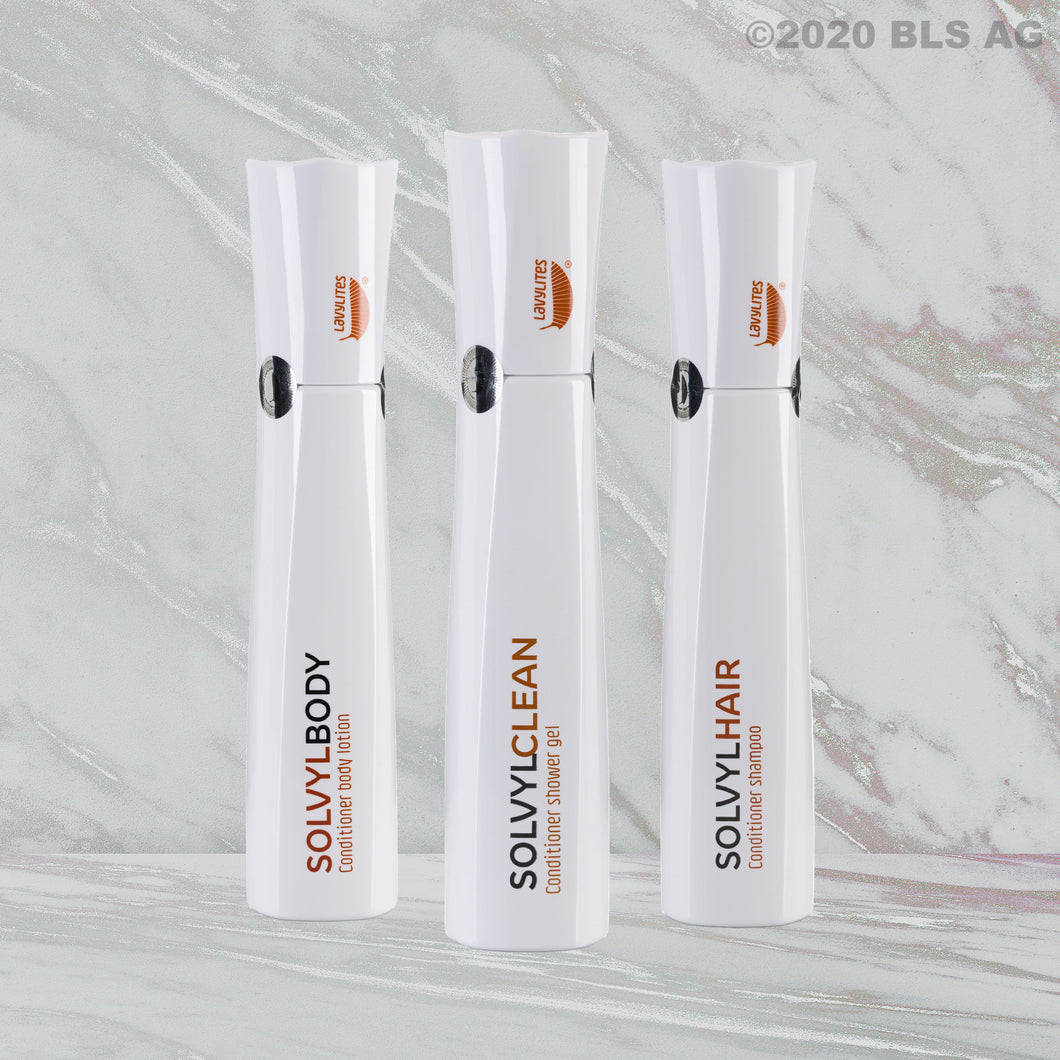 Sparset 3x 200ml Self Care Set: Original Lavylites Solvyl Hair, Solvyl Body, Solvyl Clean